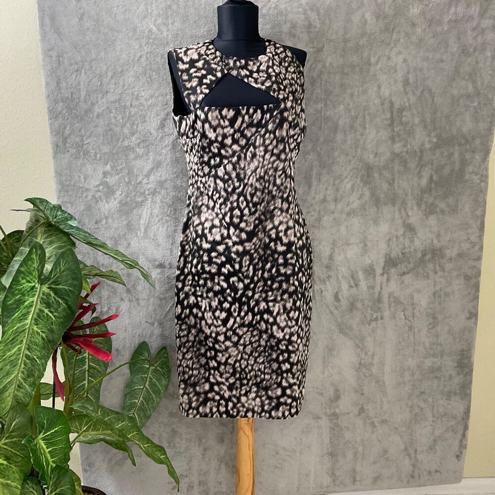 Versace Collection Sheath Dress US 12 asymmetrical Cutouts at chest & sleeve